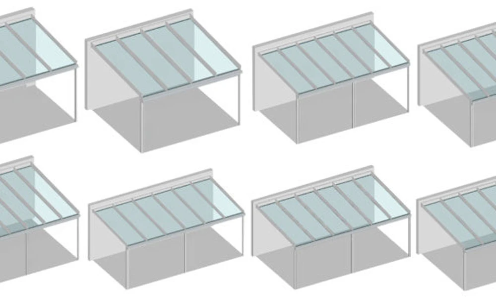 Abbildung von verschiedenen Varianten von Überdachungen
