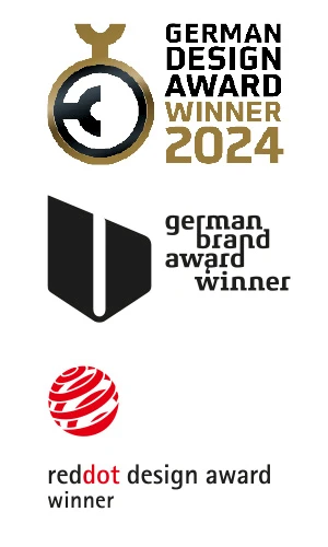 Award Logos - Reddot Design Award Winner 2010 und German Brand Award Winner 2017